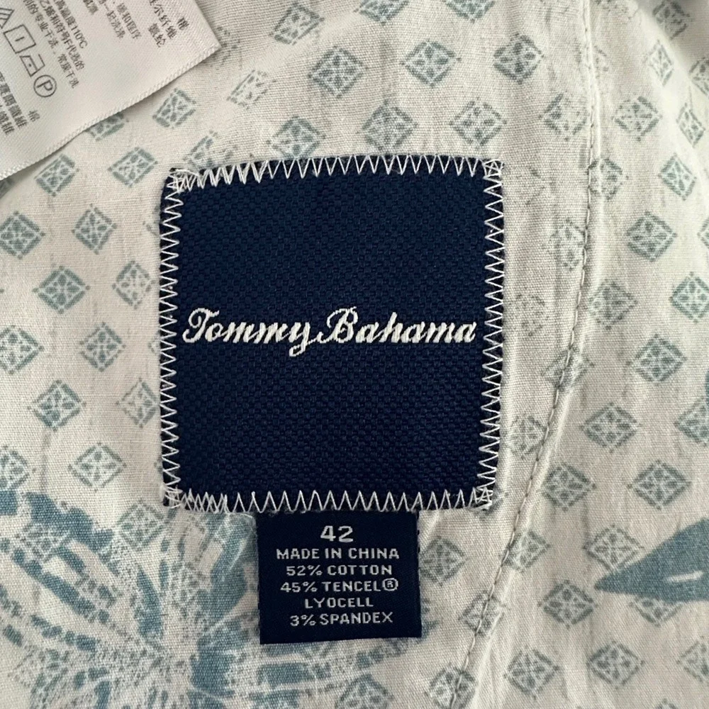 Tommy Bahama Men 42 Khaki Tan Cotton Tencel Stretch Flat Front Chino Shorts 9